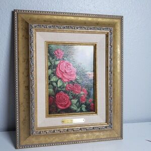 Thomas Kinkade A Perfect Red Rose Gold Framed‎ Artist Print 12X10 With COA